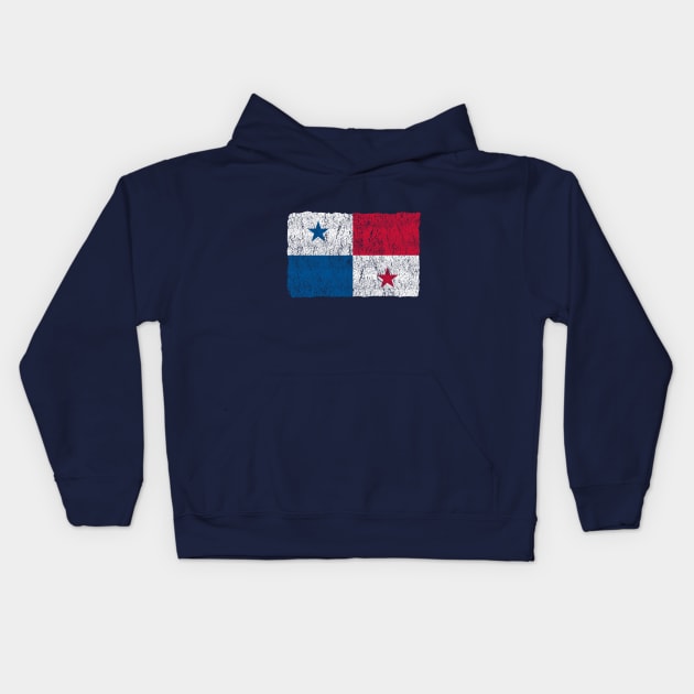 Vintage Panama Flag Kids Hoodie by vladocar